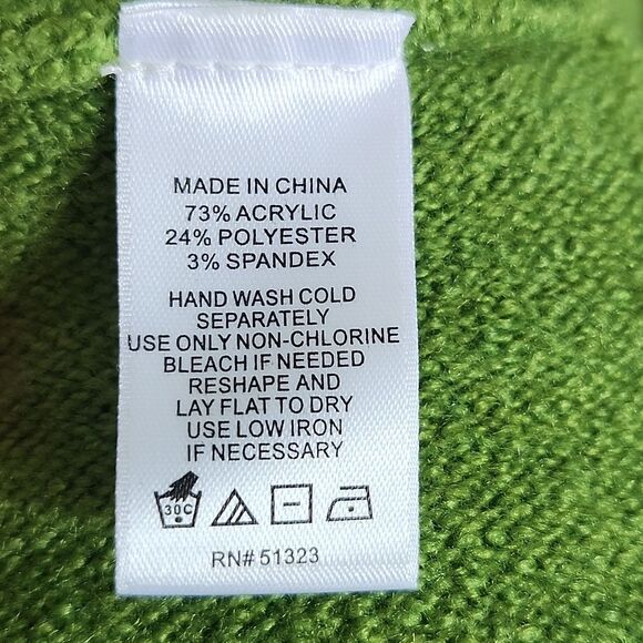 CeCe Spring Green V-neck Oversized Dolman Sleeve Sweater, M - Picture 5 of 5